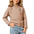 thumbnail image 5 of SELONE Mock Neck Sweatshirt Kids Long Sleeve Layering Top Comfy Knitted Solid Sweatshirts Girls Fall Outfits 1-12Y, 5 of 6