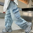 thumbnail image 4 of Boys Casual Straight Leg Denim Jeans Comfortable Loose Fit Pants with Pockets for Active Play, 4 of 4