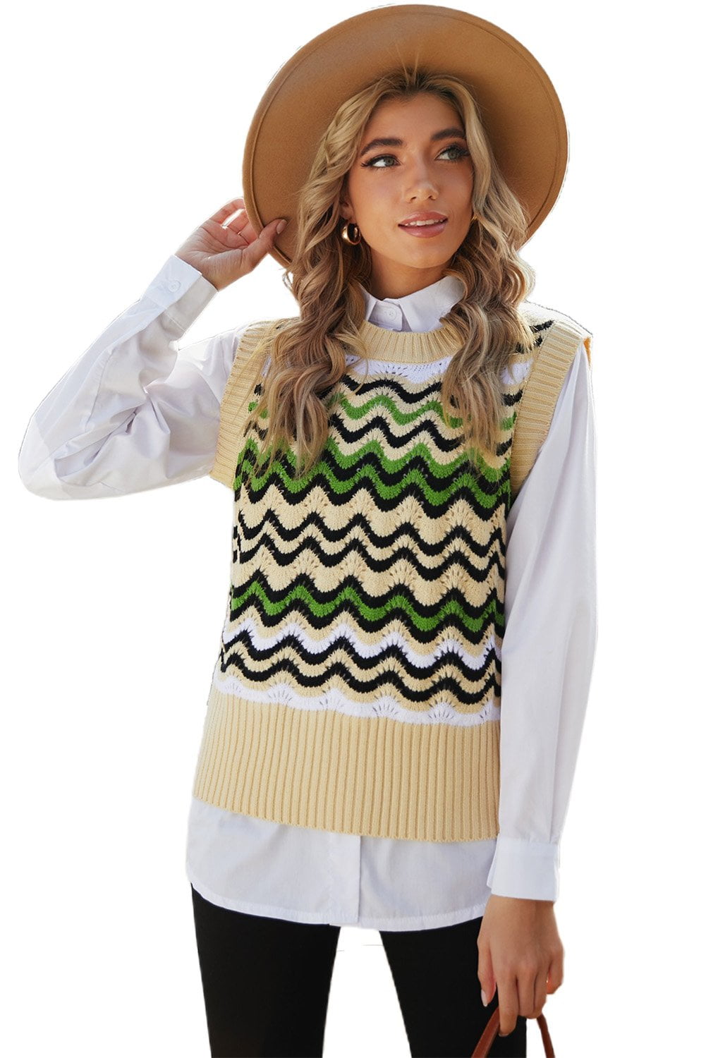 Green wavy sweater Clearance