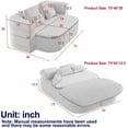 thumbnail image 4 of 75" Convertible Folding Sofa Bed,Full Size Sleeper Sofa with Blanket,Modern Chenille Fabric Floor & Futon Loveseat Couch,Memory Foam Folding Mattress Sleeper for Living Room, 4 of 7