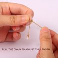 thumbnail image 6 of Aobei Pearl Simulated Pearl Drop Dangle Long Earrings 18K Gold Plated Adjustable Chain Humble Chic Earrings for Women, 6 of 7