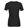 thumbnail image 4 of YDLCAFD Valentine's Day Women V Neck Ribbed Fitted Tight Tshirt Short Sleeve Shirt Basic Knit Top, 4 of 5