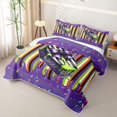 thumbnail image 3 of Manfei Cartoon Halloween Bed Spread Queen,Spooky Skull Print Queen Coverlet Set,3pcs,1 Quilt and 2 Pillowcases, 3 of 7