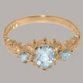thumbnail image 6 of LBG British Made 10k Rose Gold Real Genuine Aquamarine Womens Promise Ring - 33 size options - Size 8.25, 6 of 9