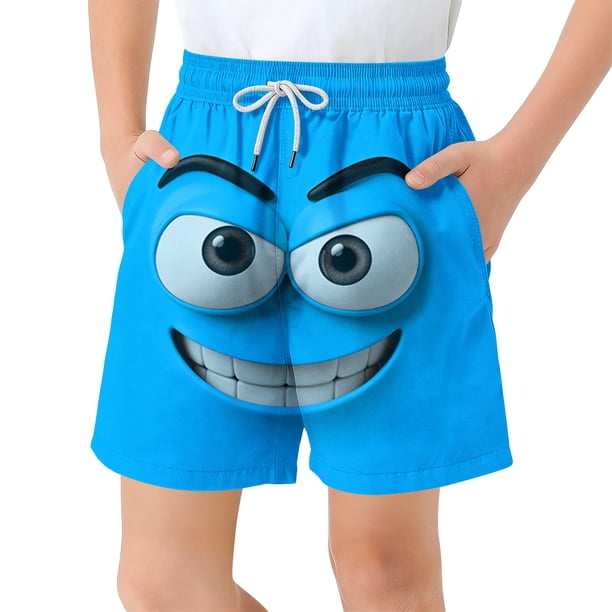 Pantalones cortos de bolsillo para niños con cordón elástico estampado casual traje de baño pantalones de cinco puntos