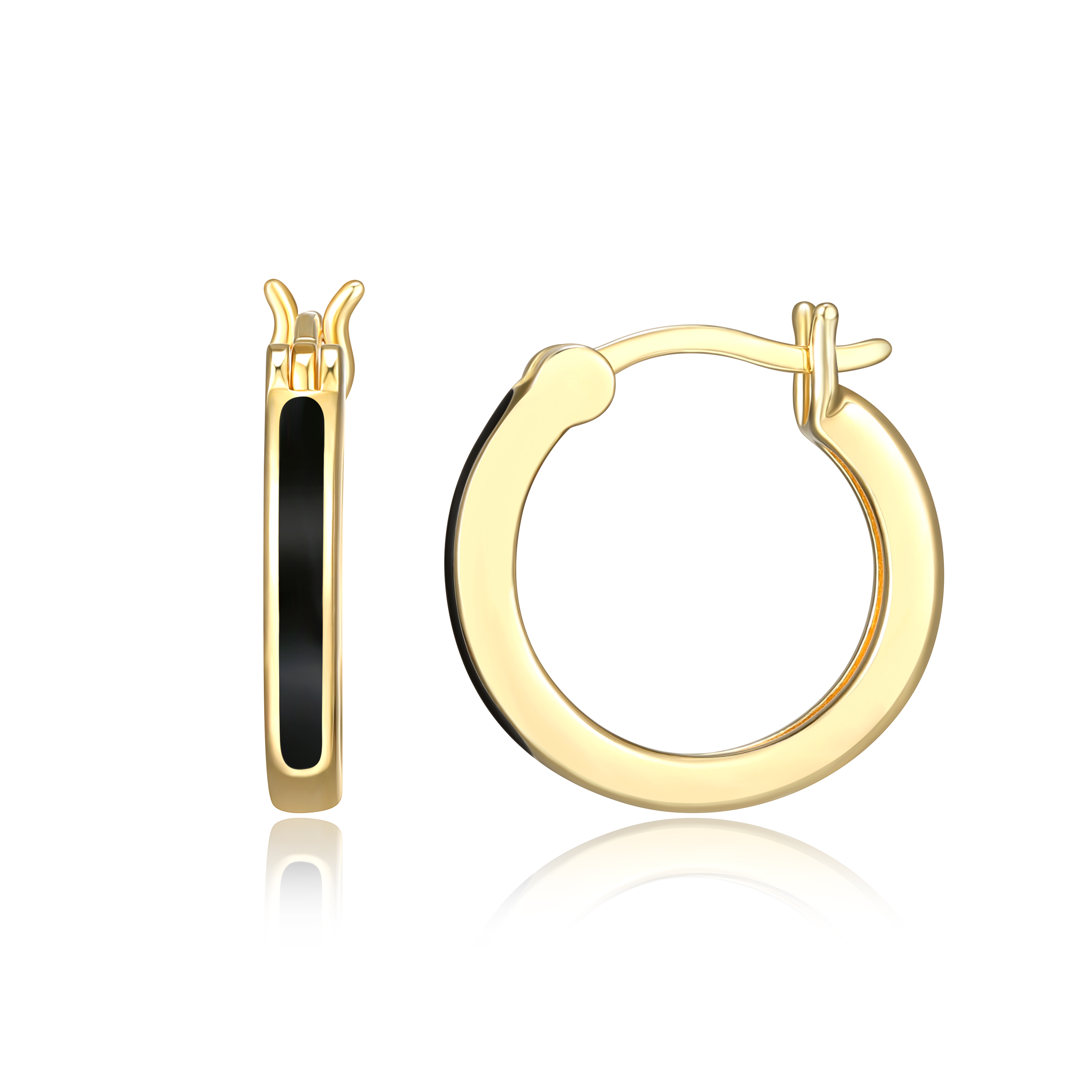 Forever Facets Women's Gold over 925 Sterling Silver Hoop Earring Jewellery