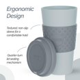 thumbnail image 5 of Copco Acadia Taza de viaje con tapa de 16 oz, juego de 2 vasos aislados de doble pared, funda antideslizante y sin BPA, apta para microondas y lavavajillas, taza de café de viaje de plástico reutiliza, 5 of 5