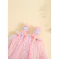 thumbnail image 5 of FEORJGP Toddler Baby Girl Summer Romper Infant Cute Sleeveless Princess Dress Jumpsuit Gradient/3D Flower/Butterfly/Feather Bodysuit Newborn Tulle Party Dress for Daily Holiday, 5 of 9