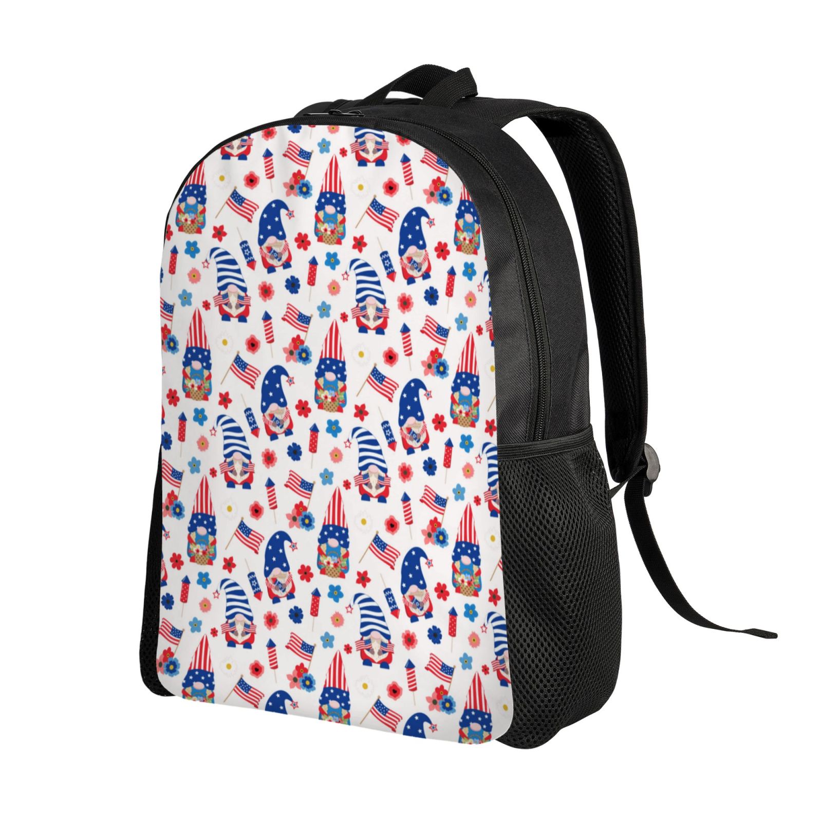 Xecao 4th Of July Print School Backpack with Laptop Compartment Small Travel Laptop Backpack for Women Men Waterproof College Backpack Simple School Bag