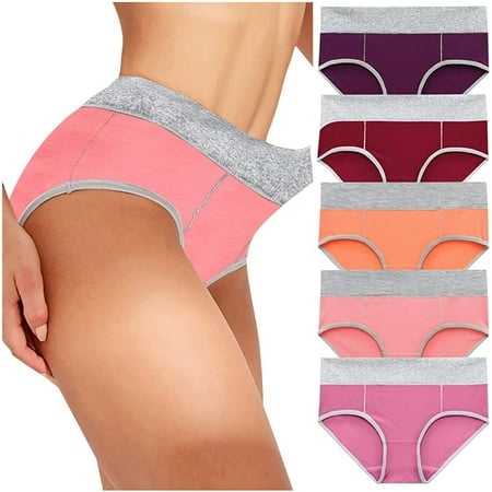

Foraging dimple Valentine s Day5PC Women Patchwork Color Briefs Leisure Large Size Female Panties Underpants