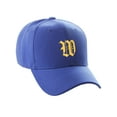 thumbnail image 2 of Daxton Structured Baseball Hat Cap Curved Visor Old English Font Alphabet A to Z, Royal Hat Gold W, 2 of 4