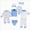 Blue, variant on Quealent 8 Pack Preemie Bodysuit Set Preemie Clothes Cotton Hat Socks Newborn Baby Layette Gift Set for Girls Boys Blue 0-3 Months