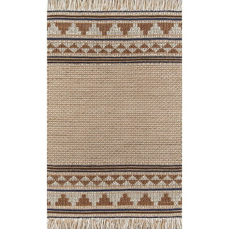 Momeni Esme Handmade Southwestern Ivory Cotton and Wool Area Rug 2' x 3' 2' x 3' Indoor,Accent Rectangle
