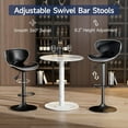 thumbnail image 3 of Bar Stools Set of 2, Adjustable Swivel Barstools, Modern PU Leather Counter Height Bar Chair with Back and Footrest for Kitchen Island Dining Room Café Pub (Black, Matte Black Base), 3 of 14