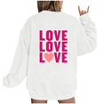 thumbnail image 2 of Jsaierl Sweatshirts à Manches Longues pour Femmes Saint-Valentin Mignons Cœur Graphique Tops Imprimé Lettre Pullovers Surdimensionnés Décontractés Col Rond Ample, 2 of 4