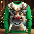 thumbnail image 4 of Jinhomg Ugly Christmas Sweatshirt for Men Funny 3D Suit Graphic T-shirts Long Sleeve Crew Neck Print Shirt Santa Claus Xmas Pullover Tops, 4 of 4