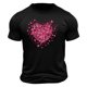thumbnail image 4 of Tops para hombre, blusas y camisas de cuello redondo y manga corta para hombre. Camiseta/camisa informal de cuello redondo y manga corta con estampado de corazones para hombre. Tops de poliéster para, 4 of 4