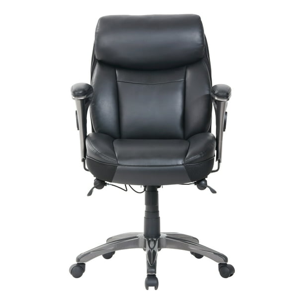 Serta Smart Layers Siena Ergonomic Bonded Leather Mid Back Manager s Chair Black Walmart Business Supplies