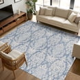 thumbnail image 2 of 6x9 Area Rugs, Blue Boho Non-Skid Rubber Backing Large Rectangle Rugs - Living Room Bedroom Home Office, Vintage Mexican Ethnic Floral Southwestern Indoor Floor Mat Carpets Washable Rug, 2 of 9