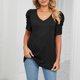 thumbnail image 4 of Camiseta Mujer Camiseta holgada de verano, camiseta sencilla para mujer, ropa informal suave para mujer (negro L) Cgtredaw para Mujer Negro T L, 4 of 8