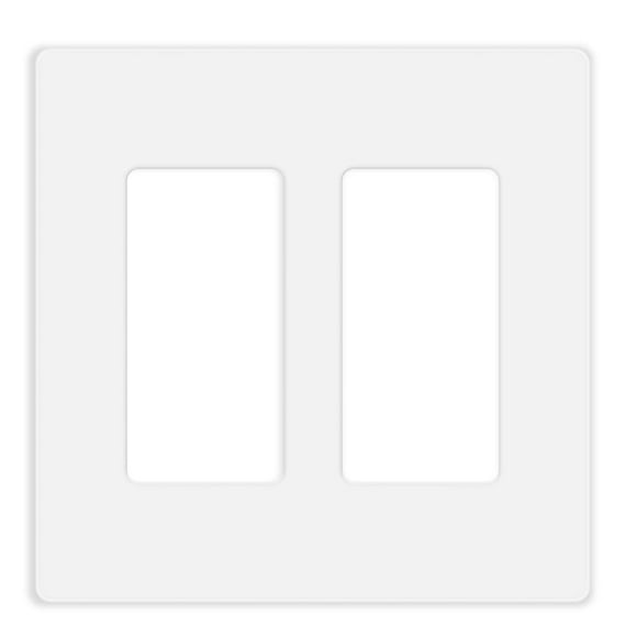 10 Pack Screwless Decorator Wall Plate for Electric Outlets, GFCI, Dimmers, Switches, 2-Gang Unbreakable Child Safe Cover Plate, White