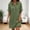Army Green, variant on QUNYINEY Midi Everyday Dresses for Women Pink Short Sleeve Summer Faux Cotton Linen Shirt Dress Loose Fit with Pockets Button Collared Dresses