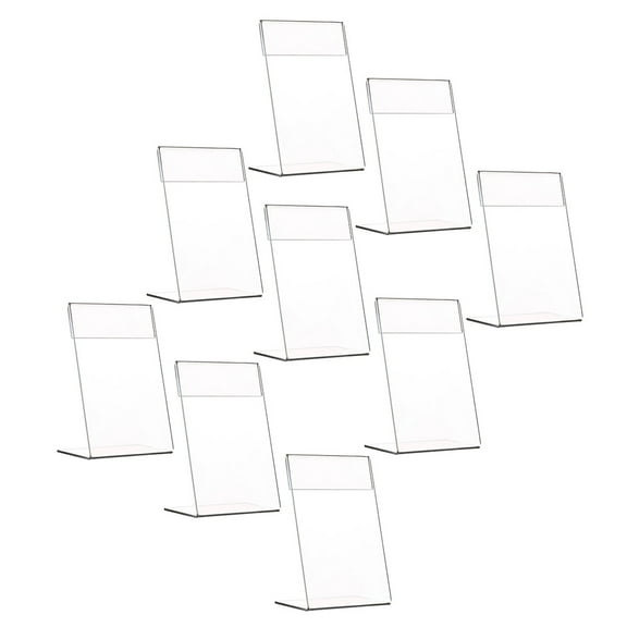 NIAIZEK Clear Acrylic L-Shaped Display Stands 9-Pack - Multi-Purpose Price Holders for Retail, Home, Office Organization