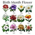 thumbnail image 2 of Birth Flower With Name Suncatcher Mothers Day Gift For Mom, Grandmas Garden Birth Month Flower Acrylic Window Hanging, Flower Memorial Gift, 2 of 6