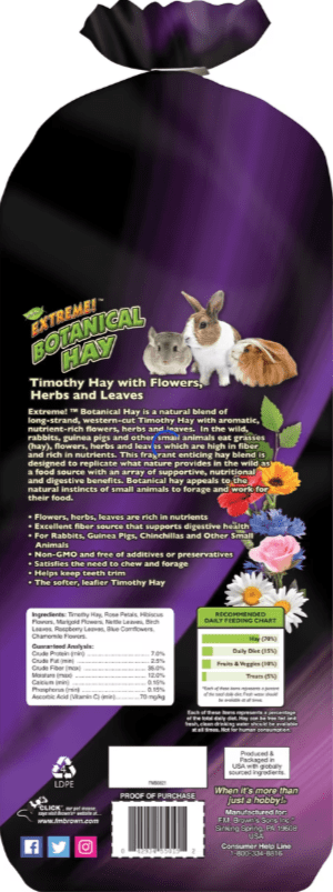 (4 pack) Extreme! Natural Botanical Hay Small Animal Food 24 oz