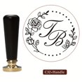 thumbnail image 1 of Personalized Brass Wax Seal Stamp With Wooden Handle For Wedding Invitations Letters Cards, 1 of 7