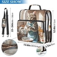 thumbnail image 3 of Zipper Binder Striped Cat Washing Dishes 1.5 Inch Binder Folder Bag with Shoulder Strap and Handle, 3 of 8