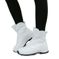 thumbnail image 2 of Xfvqtps Womens Snow Boots Plush Fleece Line Lace Up Solid Color Non Slip Waterproof Climbing Travel Mid Calf Boots Integrated Cotton Winter Plush Thickened Mid Length Short Boots White, 2 of 9