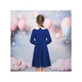 thumbnail image 4 of Sunny Fashion Girls Dress Blue Sparkle Polka Dot White Collar Casual Warm Winter 8 Years, 4 of 7