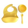 thumbnail image 1 of 3 uds. De baberos para bebés + plato con ventosa, plato y cuchara, juego impermeable de silicona de grado alimenticio para recién nacidos, baberos ajustables, tabla de alimentación de aprendizaje, 1 of 5