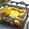 thumbnail image 3 of Plastic Treasure Chest Pirate Keepsake Jewelry Organizer Toy Transparent Vintage Decorative Storage Box, 3 of 8