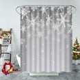 thumbnail image 3 of Christmas Shower Curtain Winter Snowflake Shower Curtains with 12 Hooks Gray Xmas Holiday Shower Curtains for Bathroom Waterproof Fabric Shower Curtain, 3 of 6