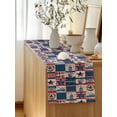 thumbnail image 5 of Table Runner 108 Inches Long for Kitchen Dining, Independence Day Dresser Scarf Farmhouse, Dining Table Decorations for Wedding/Parties, Gnomes Star Truck Flag Farmhouse 13 x 108 In, 5 of 8