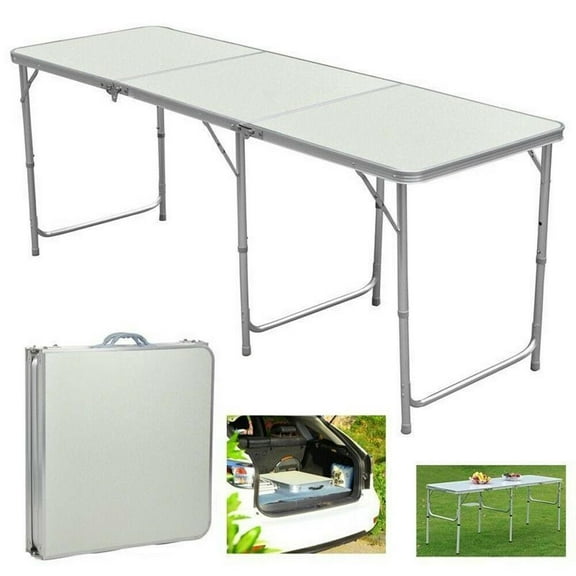 LINJH Portable Aluminum 6ft Folding Table In/Outdoor Picnic Party Dining Camping Table
