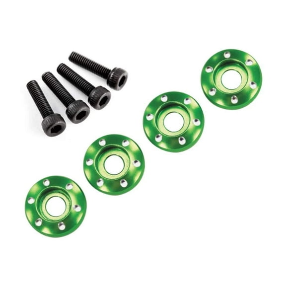 Traxxas 4 Machined Aluminum Wheel Nut Washer, 3 X 12Mm, Green 7668G