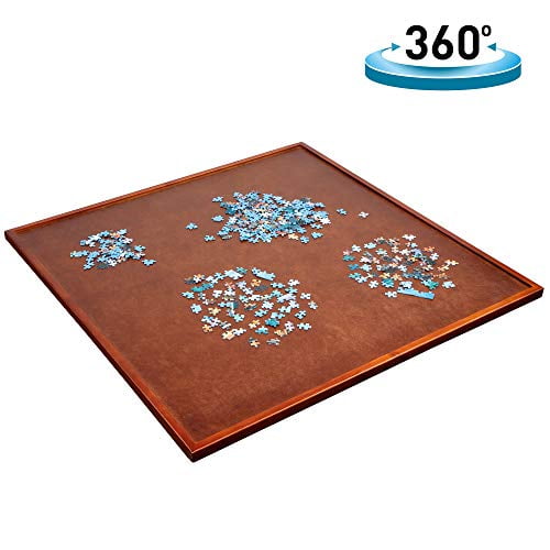 Jumbl Spinner Puzzle Board 35" x 35" Wooden Jigsaw Lazy Susan