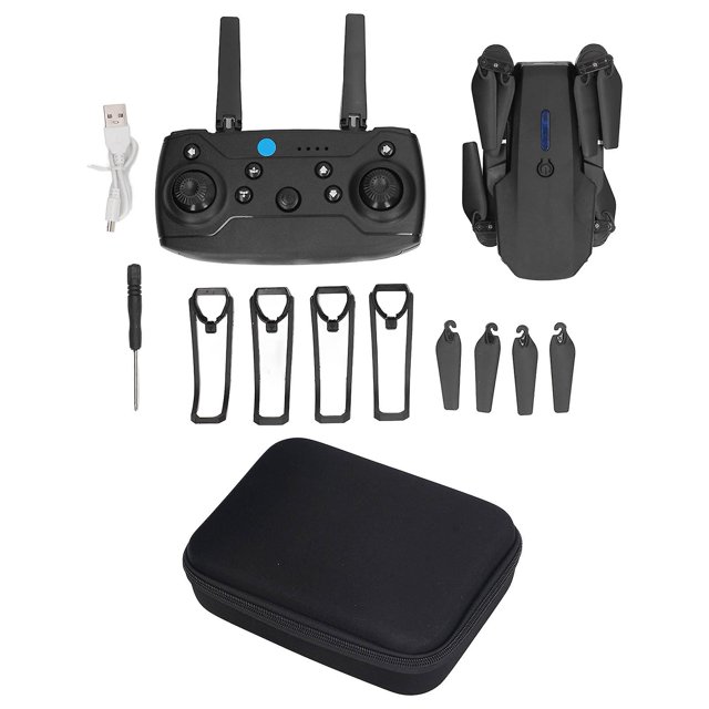 Drone quadricoptère aérien E88 à 4 essieux, double caméra HD, haute résolution, pliable et basculant, noir