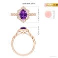 thumbnail image 4 of ANGARA Natural 1.15 Ct. Amethyst with Diamond Side Stones Ring in 14K Rose Gold for Women (Ring Size: 11), 4 of 8