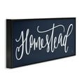thumbnail image 2 of Stupell Industries Homestead Phrase Navy Blue Farmhouse Sign Elegant Typography Graphic Art Black Framed Art Print Wall Art, 30x13, by House Fenway, 2 of 5