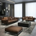 thumbnail image 2 of Leather Sofa Modern Minimalist Living Room First Layer Cowhide Napa Leather My Lux Decor Round, 2 of 13