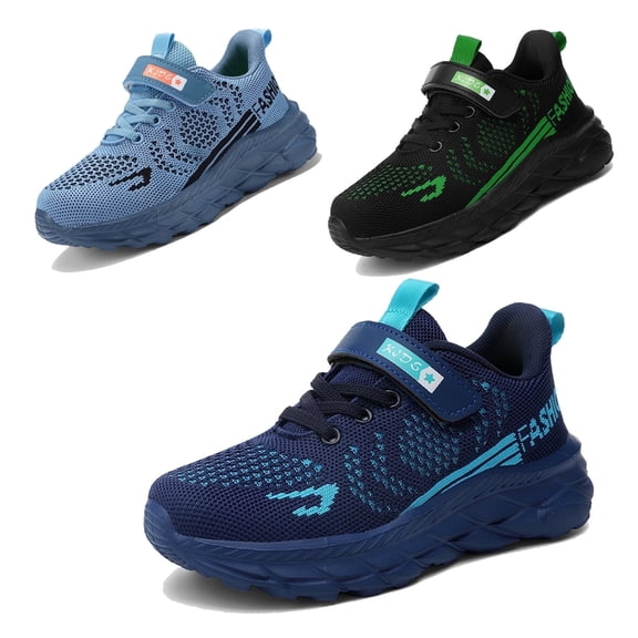 REMEMLITA Tennis Shoes, Lightweight Breathable, Round Toe, Blue & Multicolor, Size 13.5