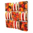 thumbnail image 1 of Susanna 9-Panel Square Metal Wall Decor - Burgundy, Copper & Brown, 1 of 1