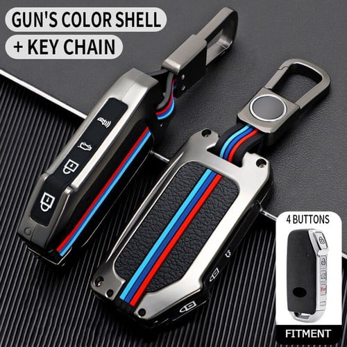 Car Key Fob Cover Case Protector Zinc Alloy 3 4 5 Buttons Remote Key Case Cover Fob For Kia Seltos Telluride K5