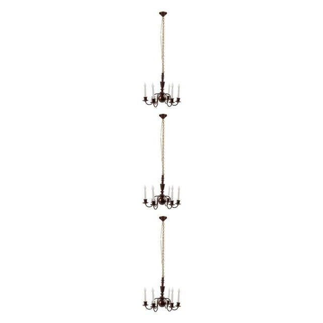 Guardoinrt HO Scale Hanging Chandelier Model Contemporary Ceiling Light Fixture Bronze 13.5cm 3Set