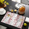 thumbnail image 3 of Red Grey Botanical Placemats Set of 8, Spring Floral Summer Farmhouse Placemats for Dining Table, Place Mats for Kitchen Tabletop, Waterproof Wipeable Dining Table Mats Set, 3 of 9