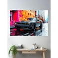 thumbnail image 2 of Digital Pop Art Painting – Grey Dodge Challenger Srt Vi Poster Wall Art, Modern Wall Decor For Living Room Bedroom, 16x24 UNFRAMED, 2 of 3